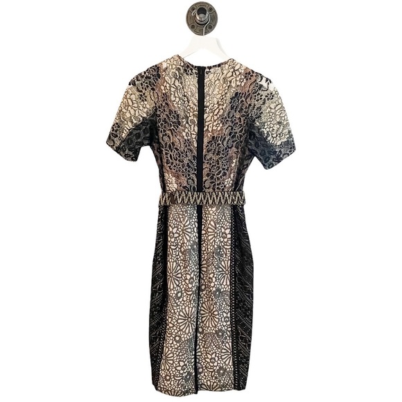 Beguile by Byron Lars Melange Lace Pencil Dress in Black and Ivory - Picture 11 of 12